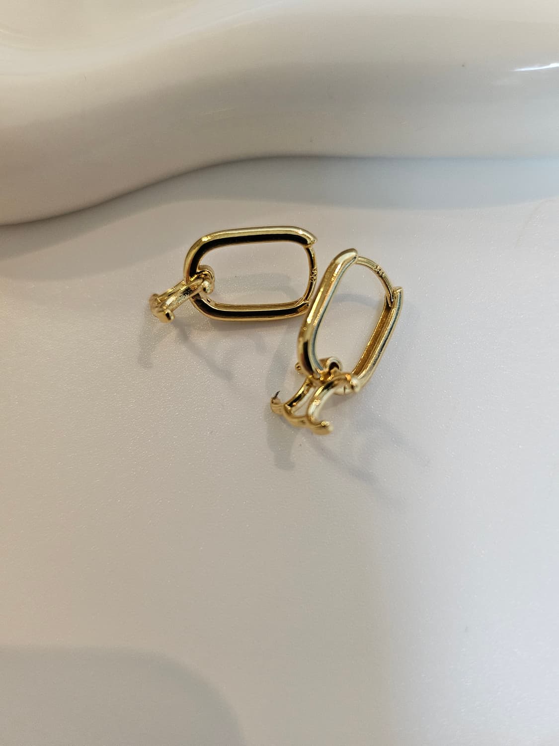 셀린느 트리오페  사각 원터치 귀걸이 금장 상품이미지5