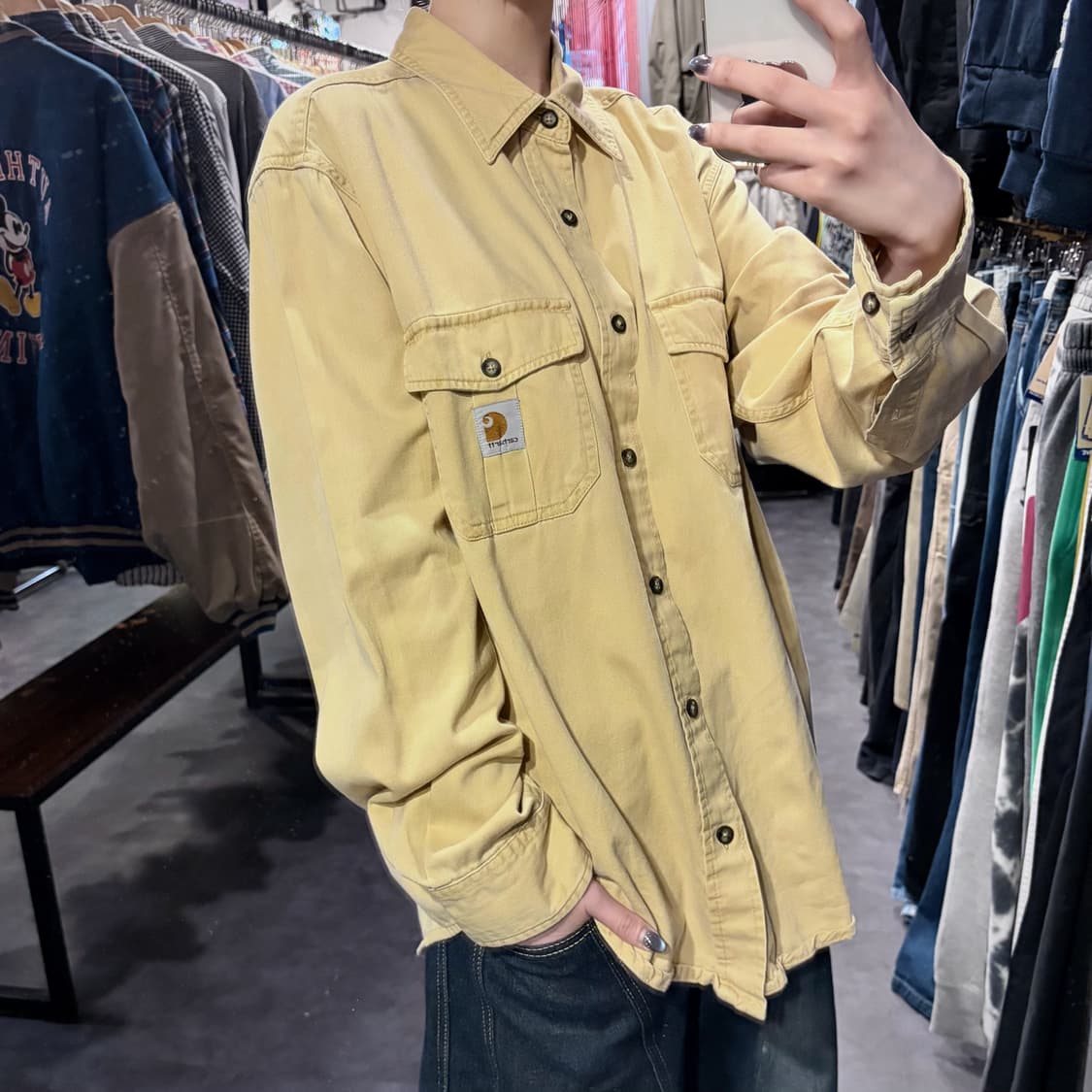[IM] Carhartt 칼하트 투포켓 워크 셔츠 옐로우 상품이미지4