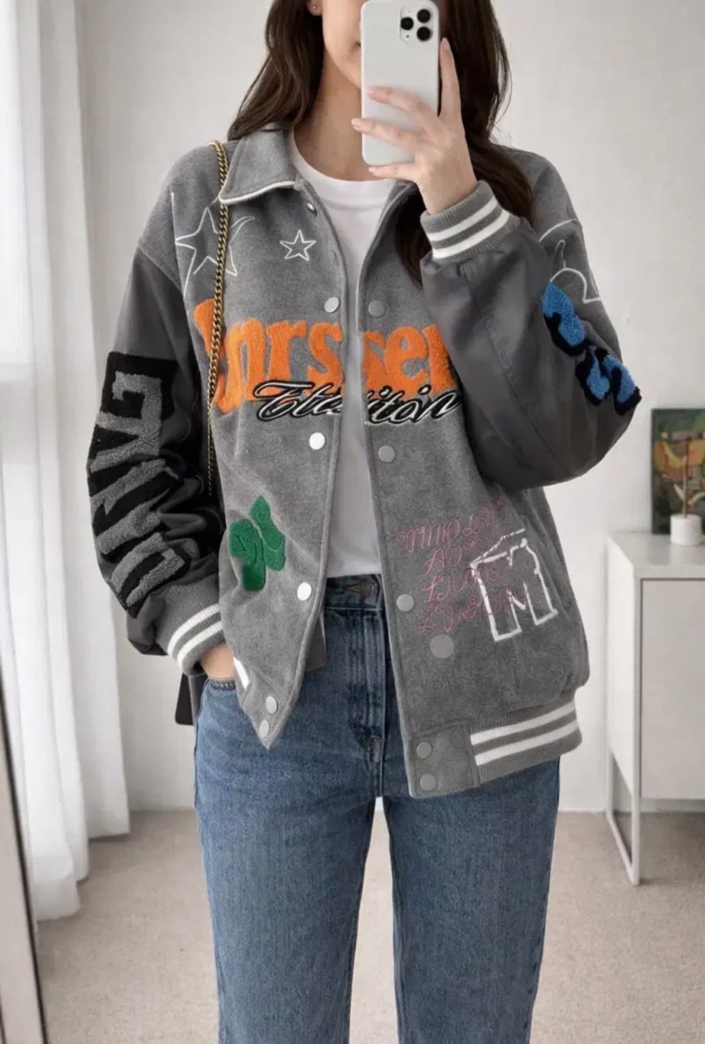 INNSERSE 시그니처 패치 바시티 자켓 / 오버핏 상품이미지1