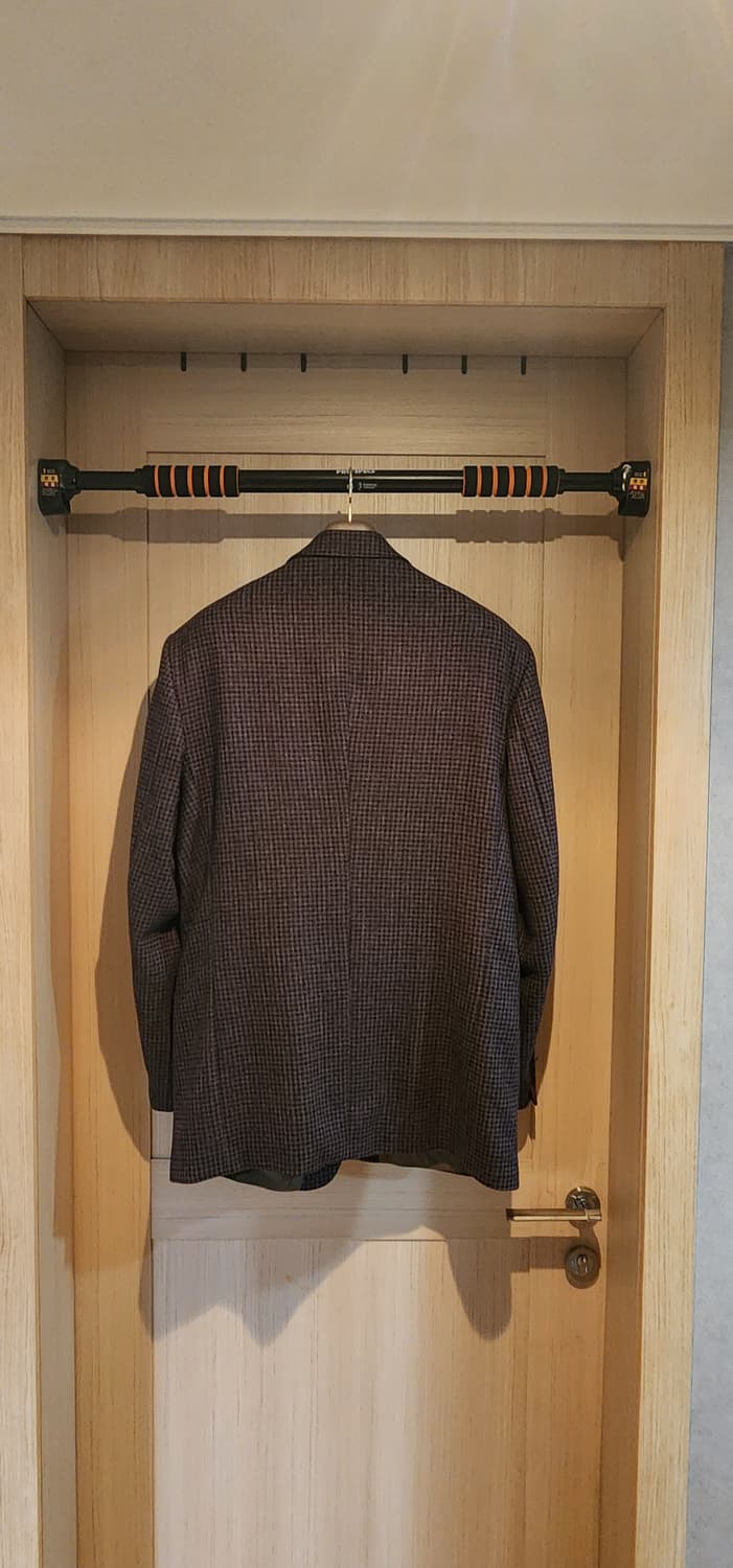 브라운 체크 모직자켓  2XL 상품이미지2