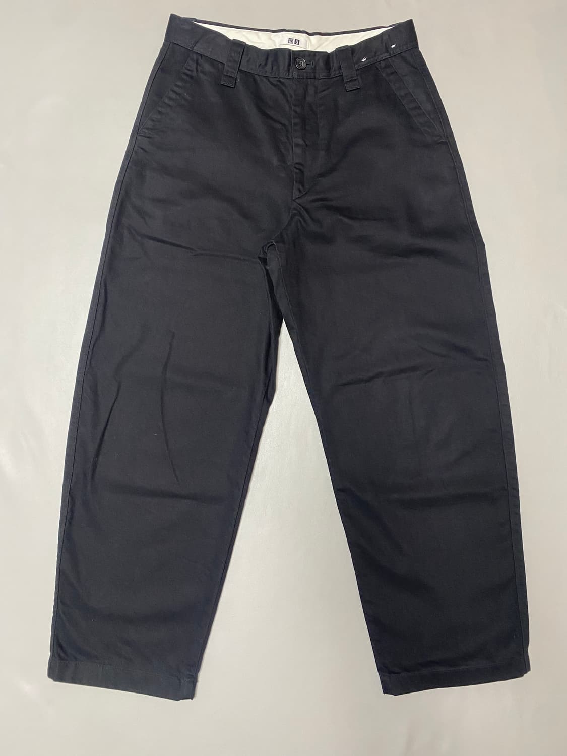 유니클로 U 와이드핏 치노 팬츠 블랙 76 상품이미지1