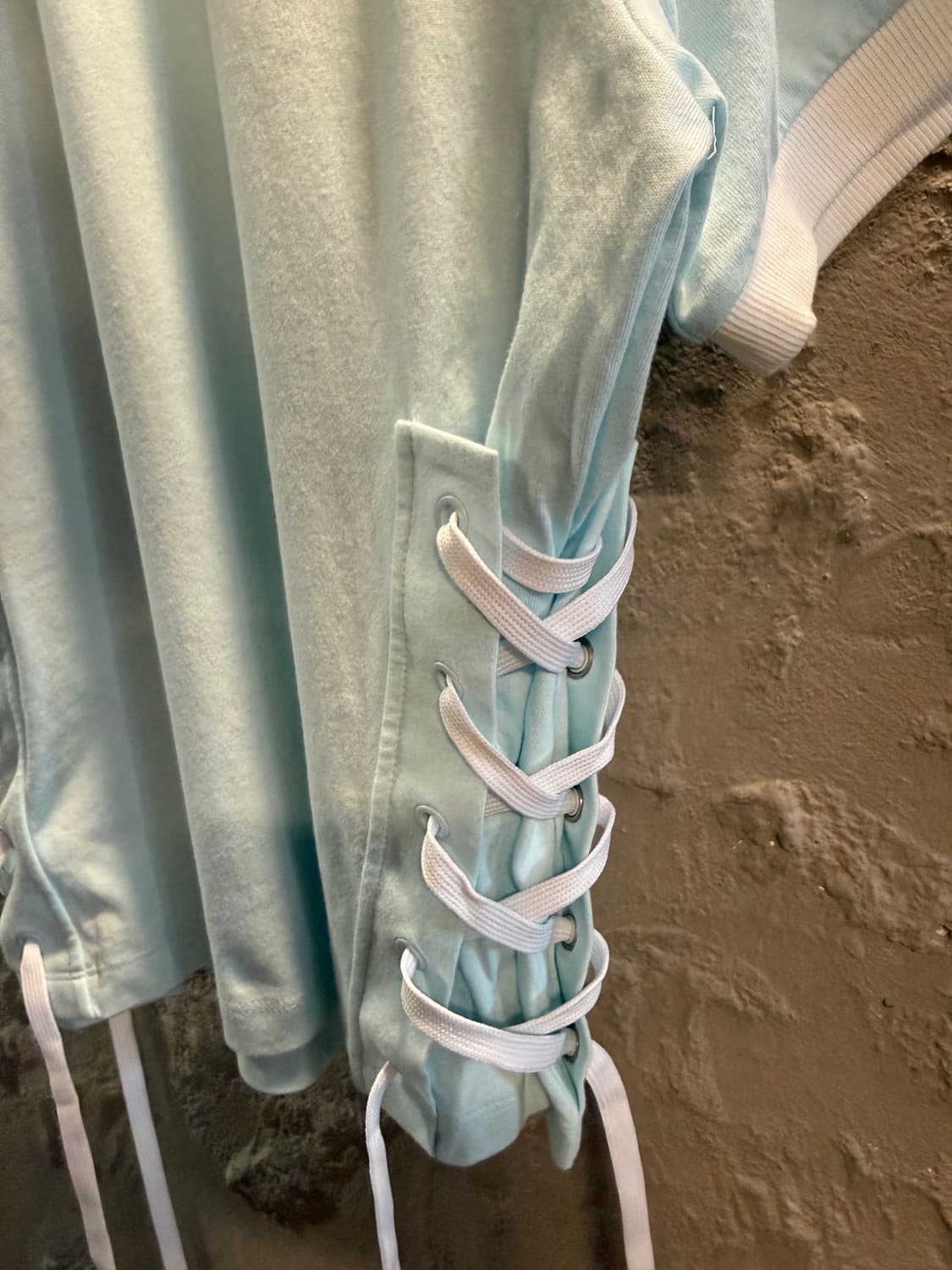 M 아디다스 adidas 트레포일 3선 레이스업 반팔 티셔츠 민트 상품이미지4