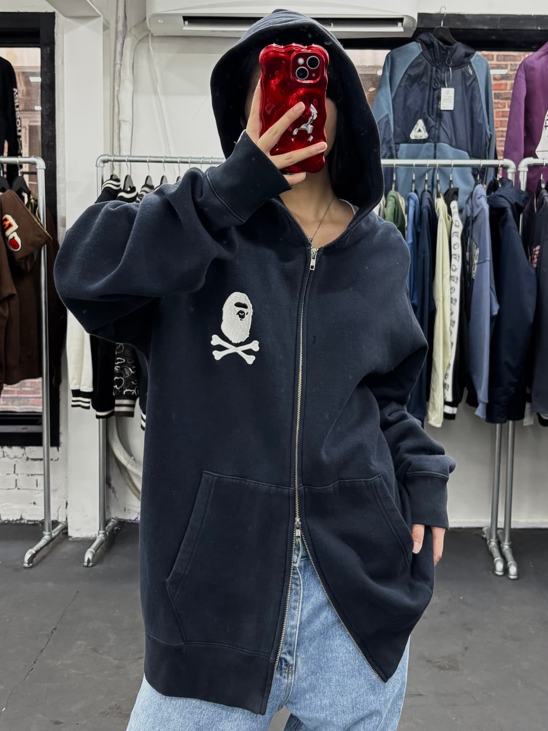 베이프 해적 스컬 후드집업 상품이미지1