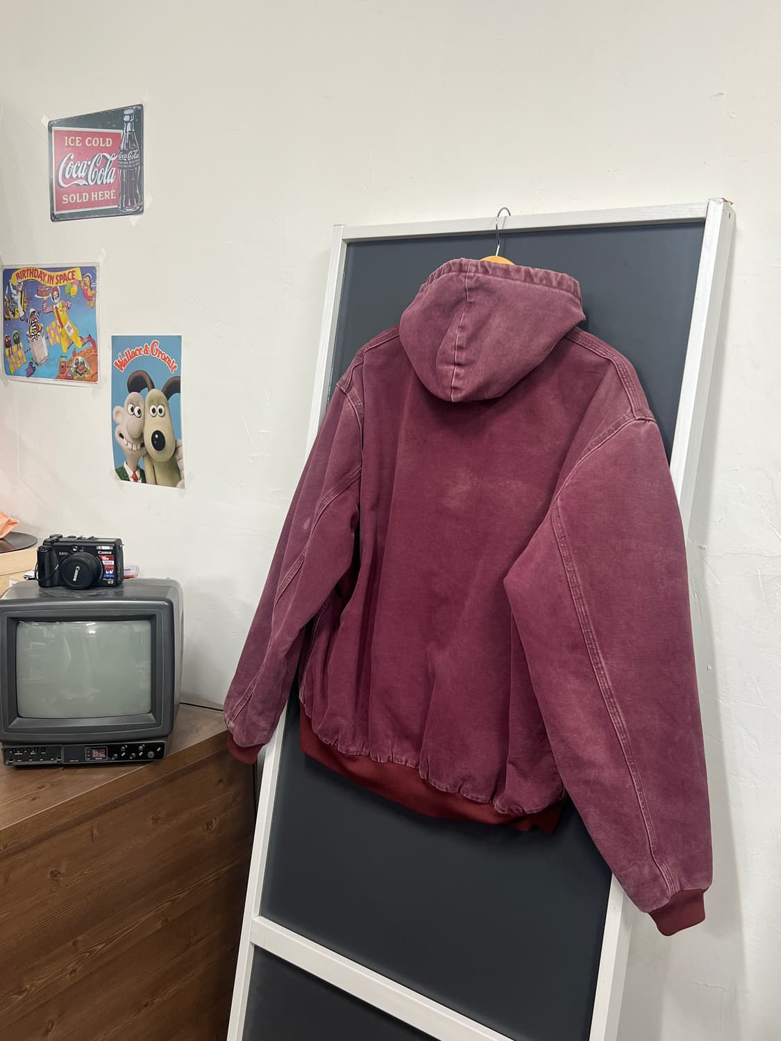 칼하트 90s OG 오리지널 버건디 JQ246액티브 워크 자켓 상품이미지2