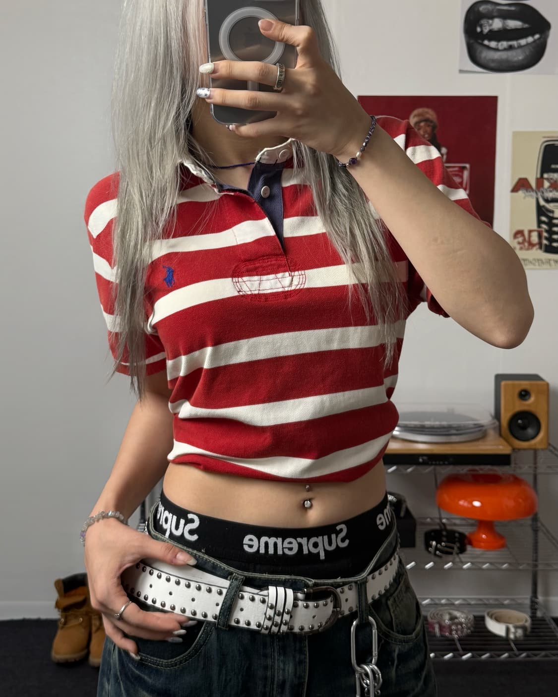 폴로 랄프로렌 00s 단가라 럭비 티셔츠 상품이미지2