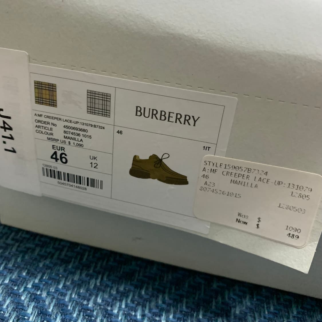 버버리 누벅 크리퍼 슈즈 46사이즈 상품이미지9