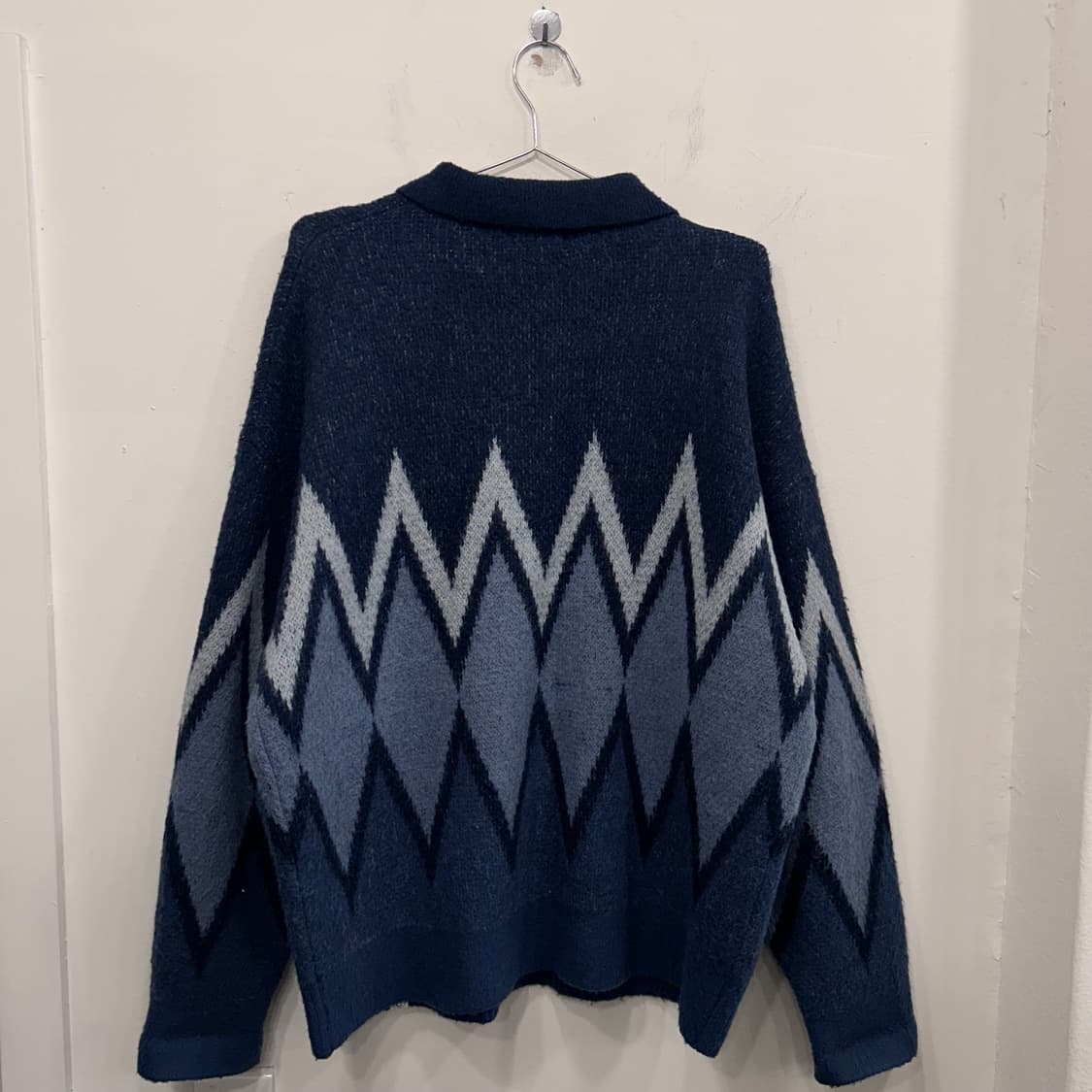 커버낫 아가일 패턴 모헤어 카라 오버핏 니트 상품이미지5