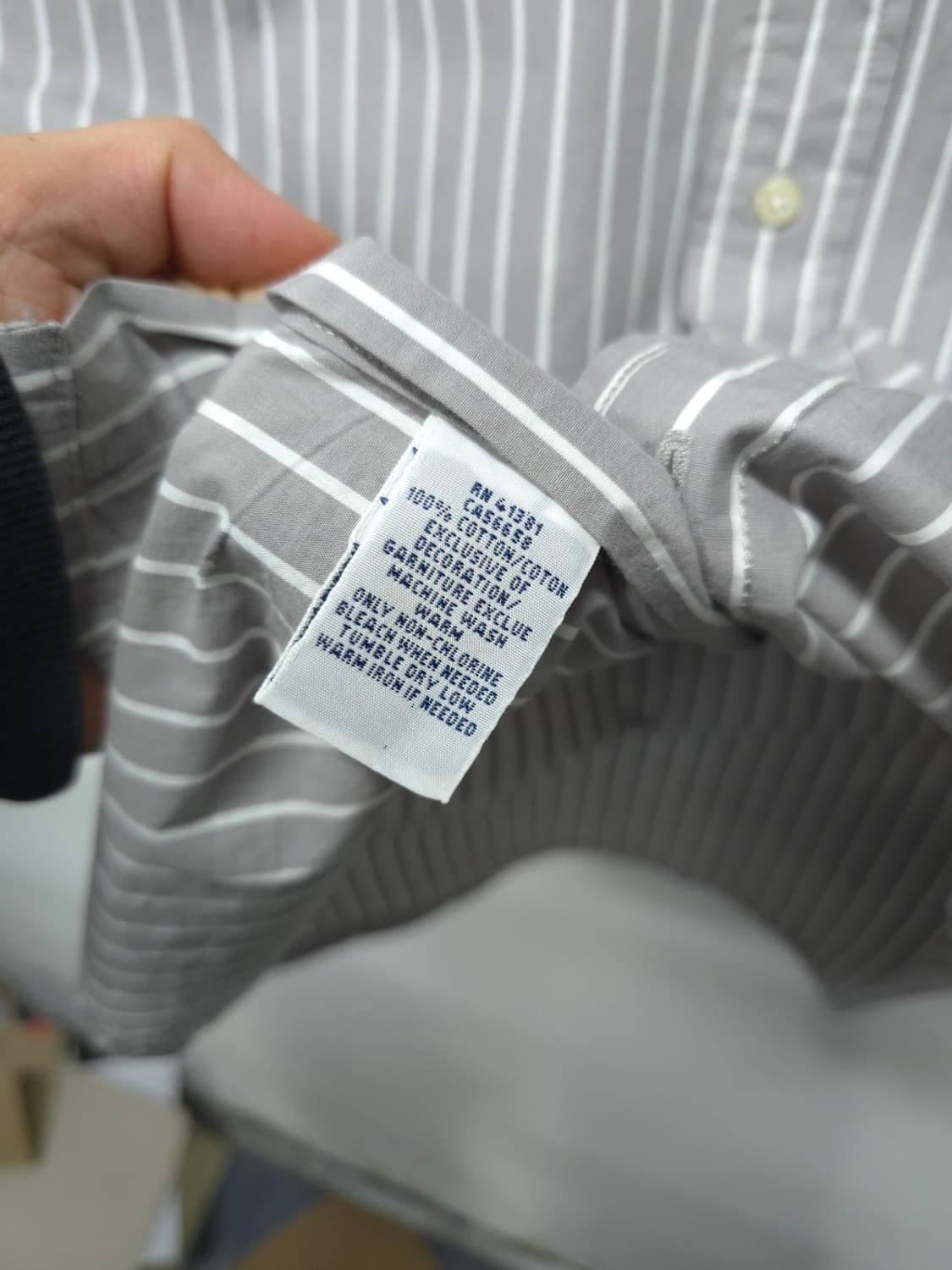 폴로 랄프로렌 커스텀핏 그레이 스트라이프 셔츠 (L) 상품이미지7