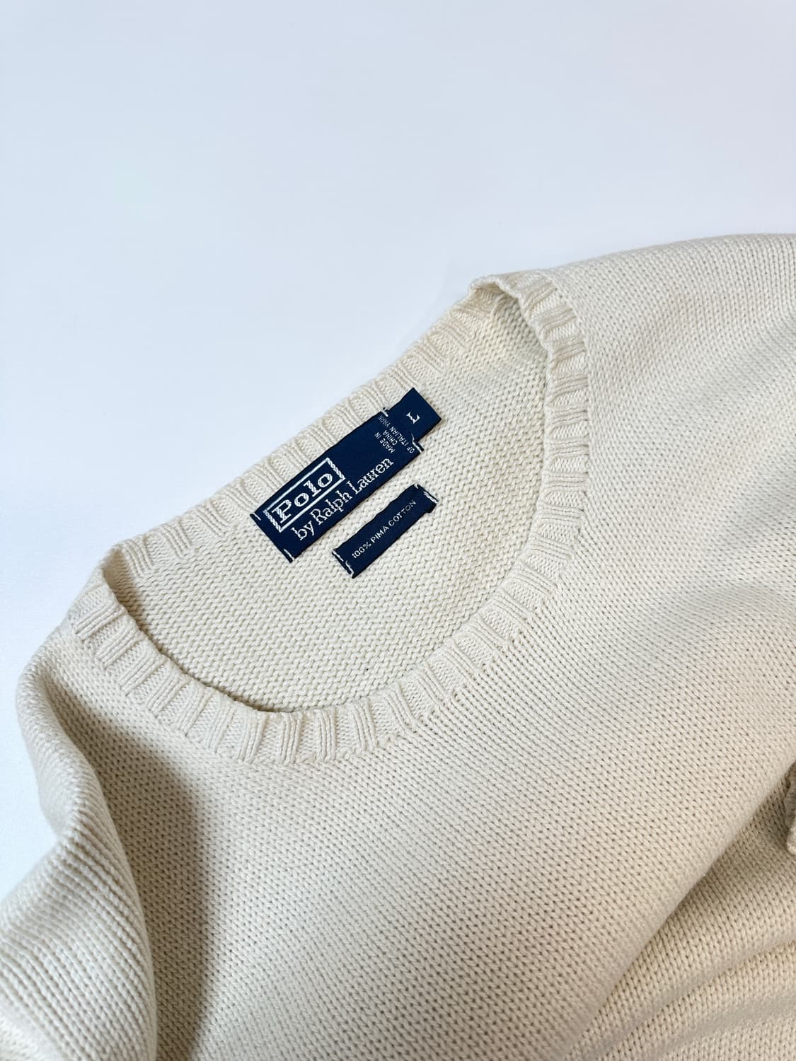 폴로 랄프로렌  피마코튼니트 (아이보리) 상품이미지3