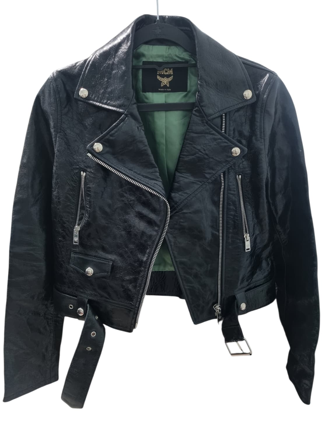MCM 엠씨엠 메이드 인 이태리 가죽 라이더 자켓 xs 상품이미지3