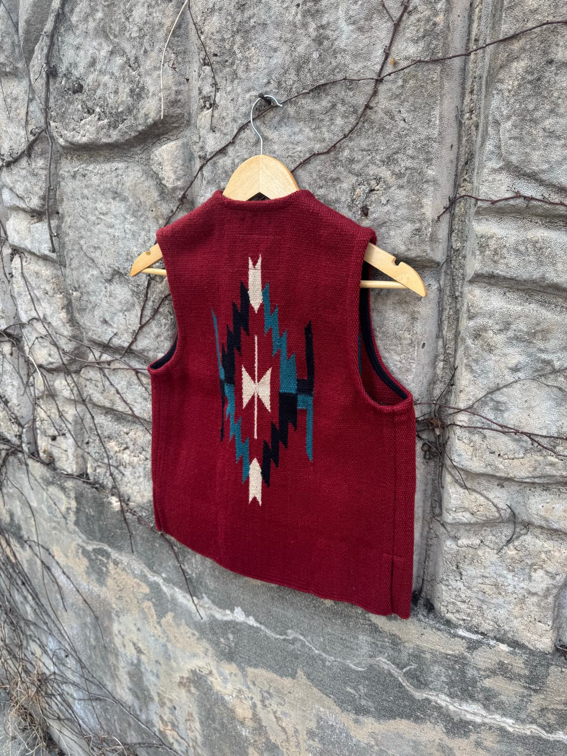 인디언 모터사이클 빈티지 핸드 우븐 울 오르테가 치마요 베스트 조끼 34 상품이미지4