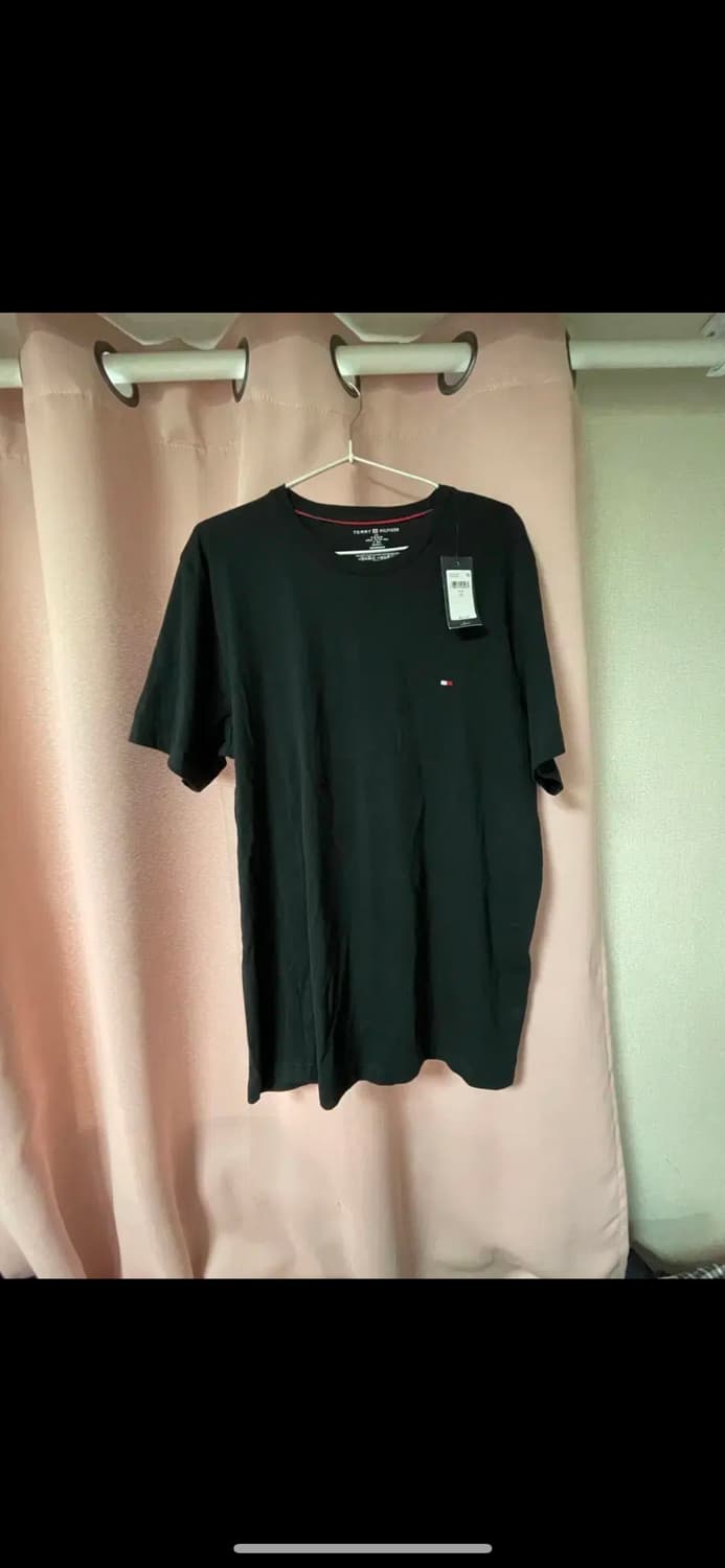 타미힐피거 정품 블랙 반팔 티셔츠 블랙 새상품 상품이미지1