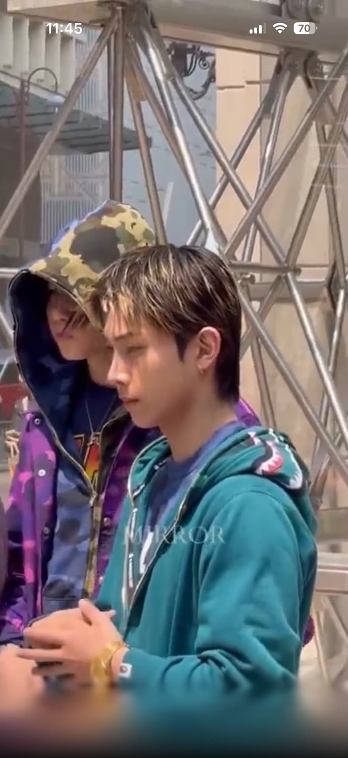 베이프 컬러 카모 샤크 풀 집 더블 후드 그린 (청록) 롱샷 률 착용 상품이미지6