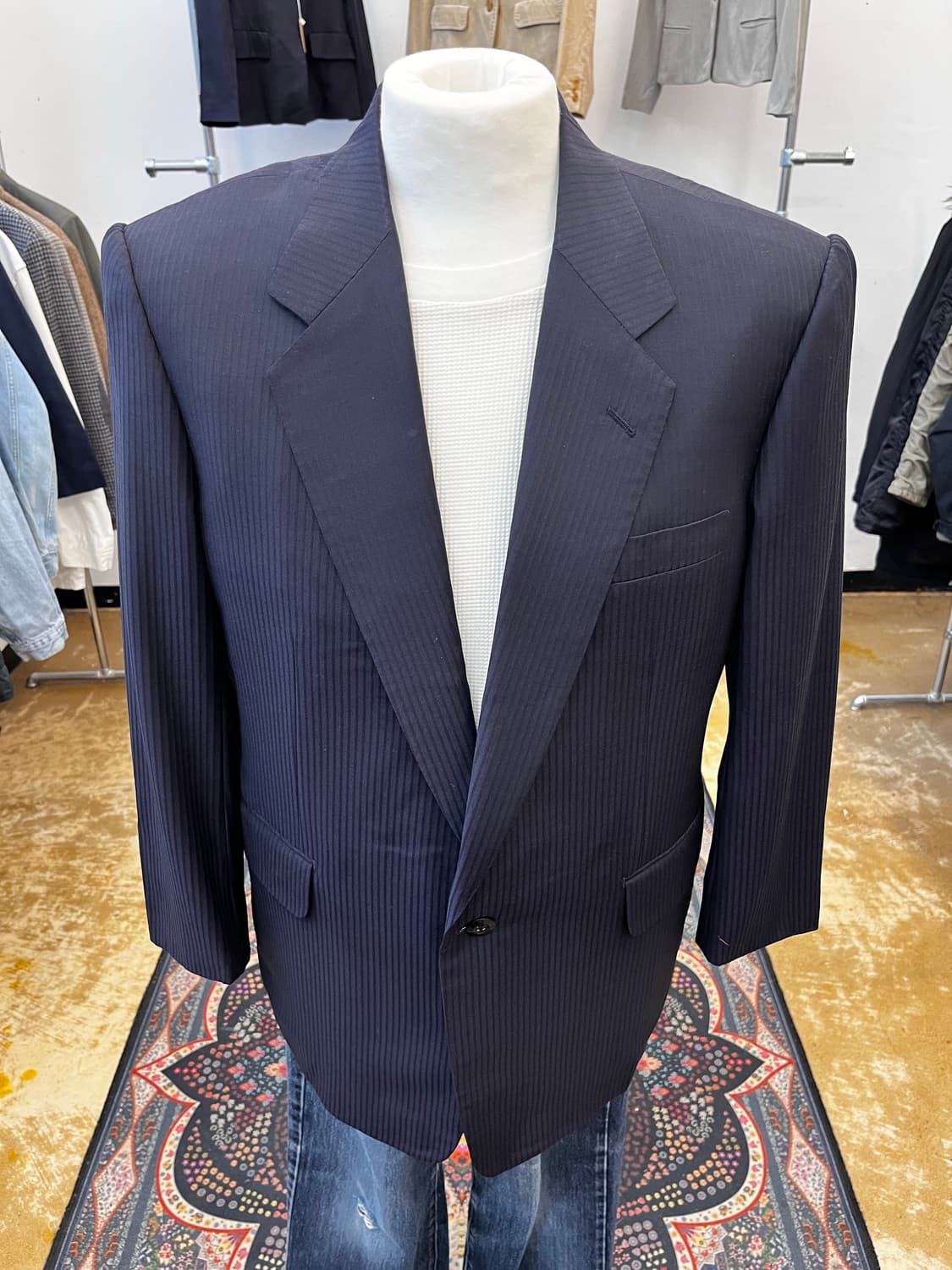 에르메네질도 제냐 스트라이프 울 테일러드 자켓 상품이미지2