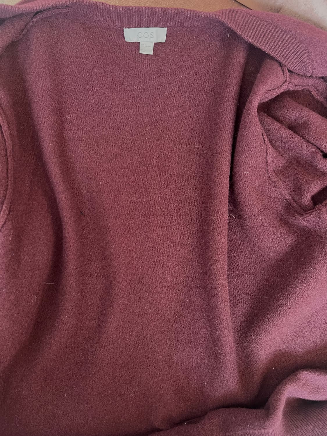 코스 COS 남성 버건디와인 니트집업점퍼 울가디건 상품이미지6