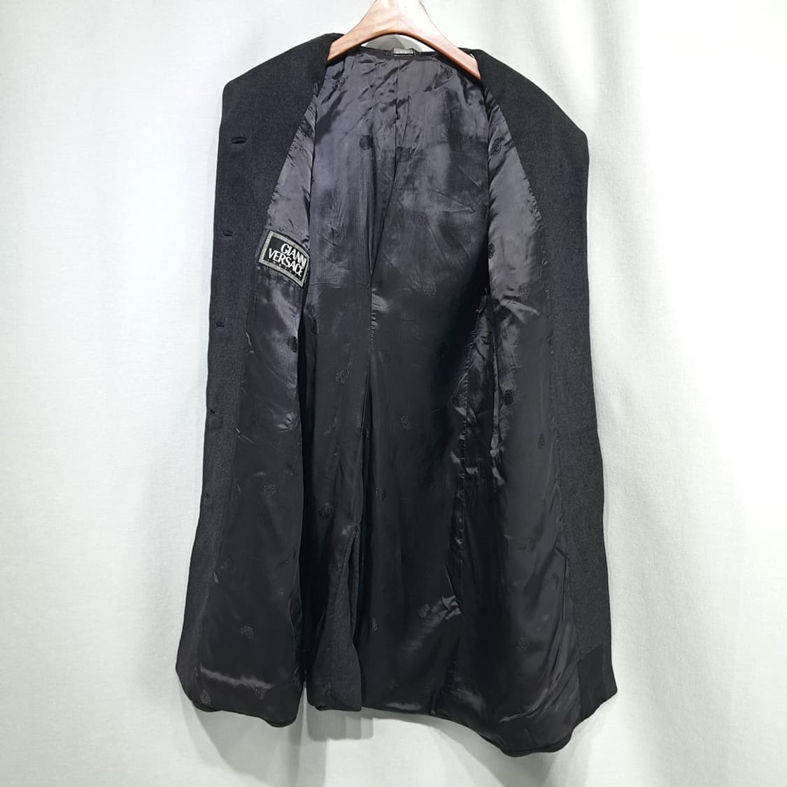 CN989W L 베르사체 꾸뛰르 이탈리아 울 테일러드 롱코트 상품이미지5