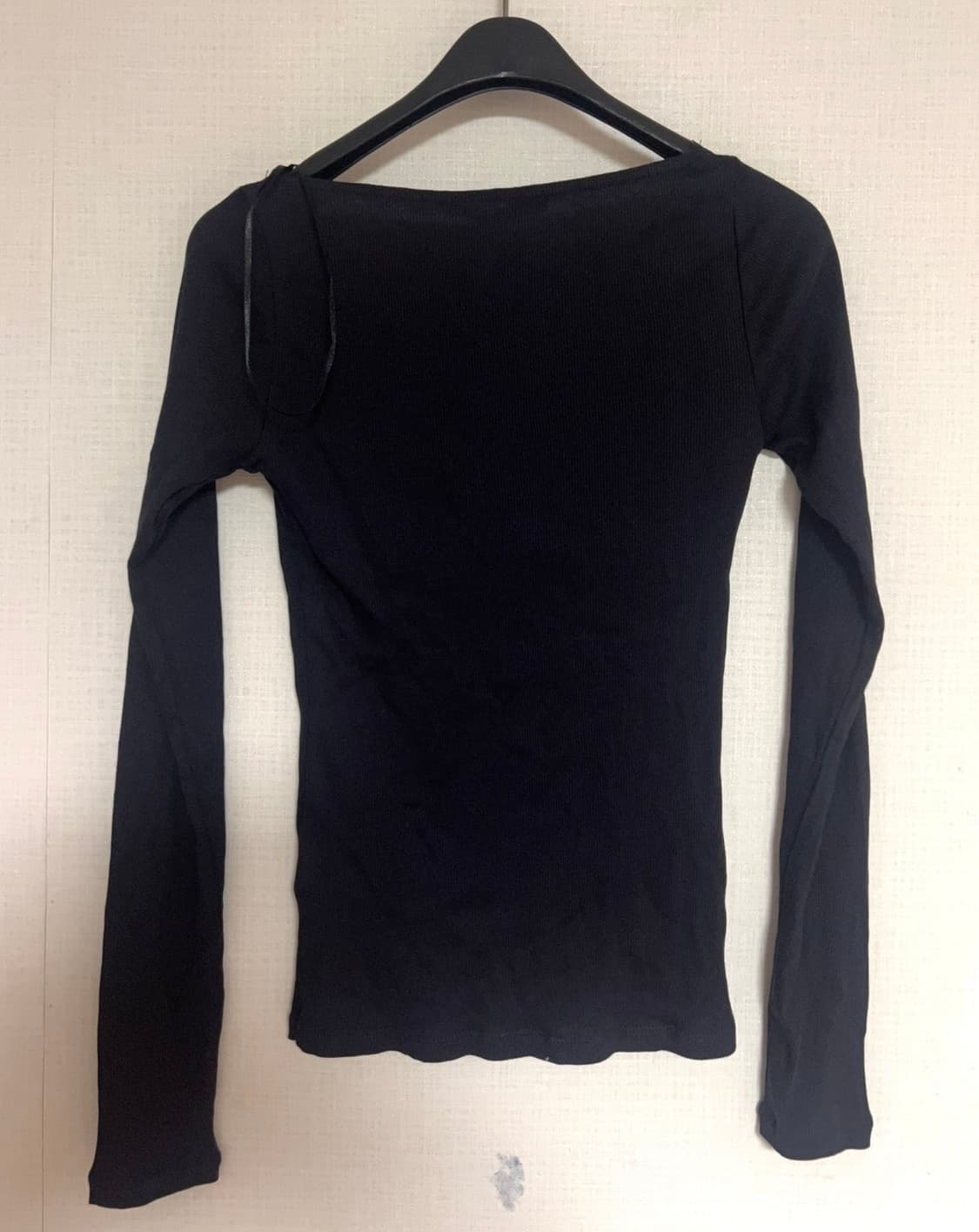 ZARA 자라 레이스 리브드 티셔츠 블랙, 자라 레이스 티셔츠 상품이미지5