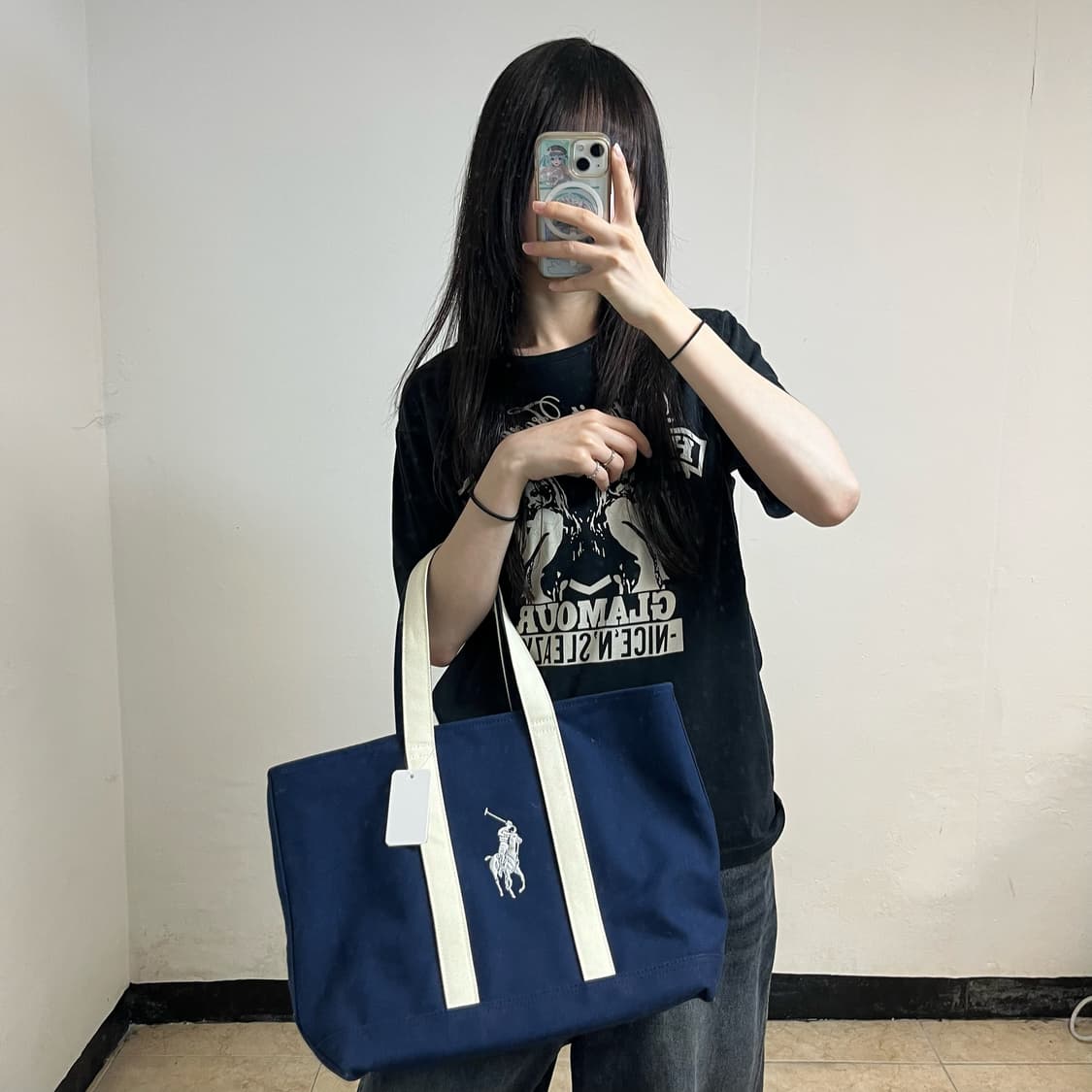 Polo Ralph Lauren Big Pony Navy Tote Bag 상품이미지2