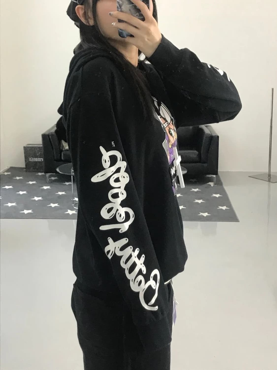 베티풉 프린팅 블랙 후드티 상품이미지3