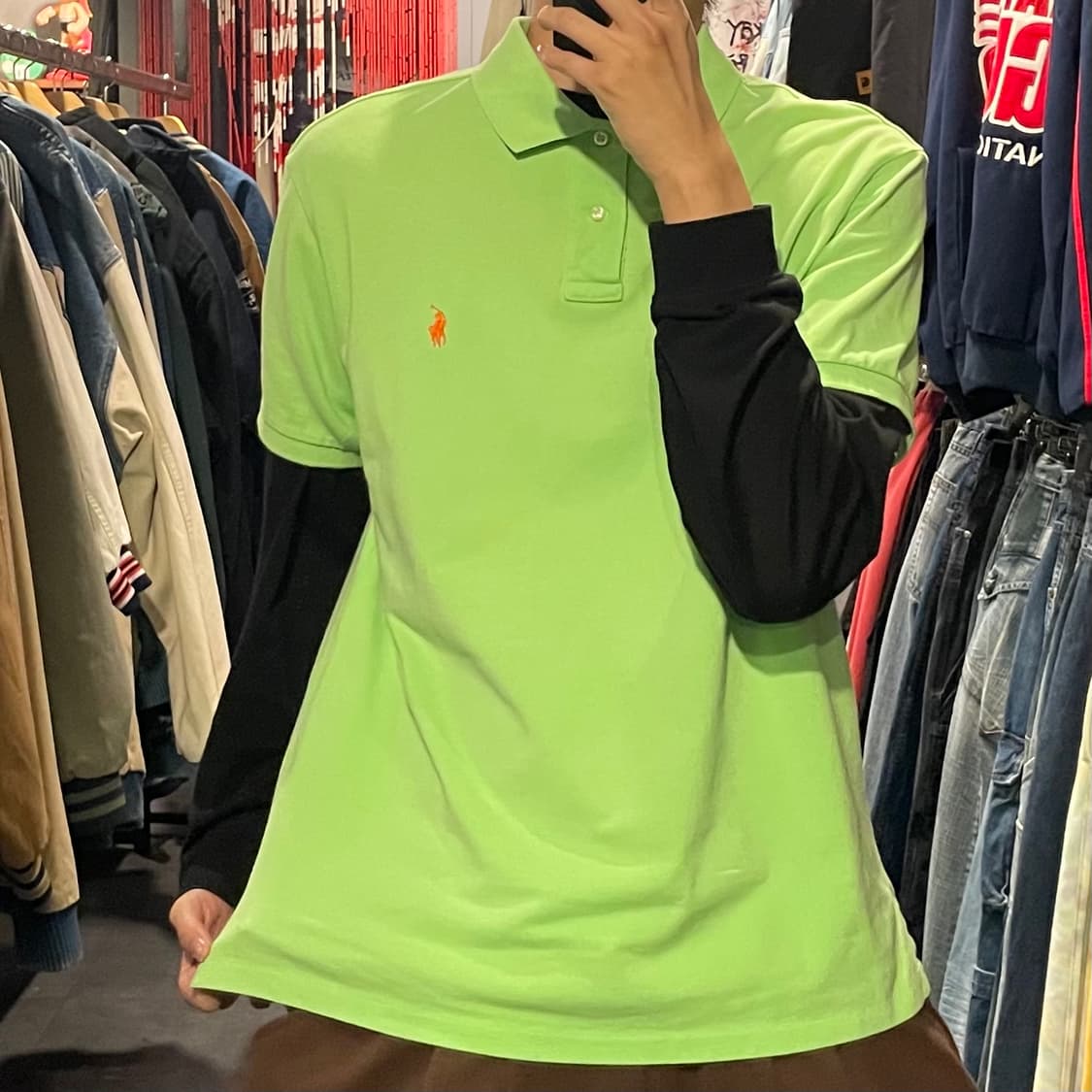 [IM] Polo 폴로 네온 연두 카라 반팔 상품이미지2