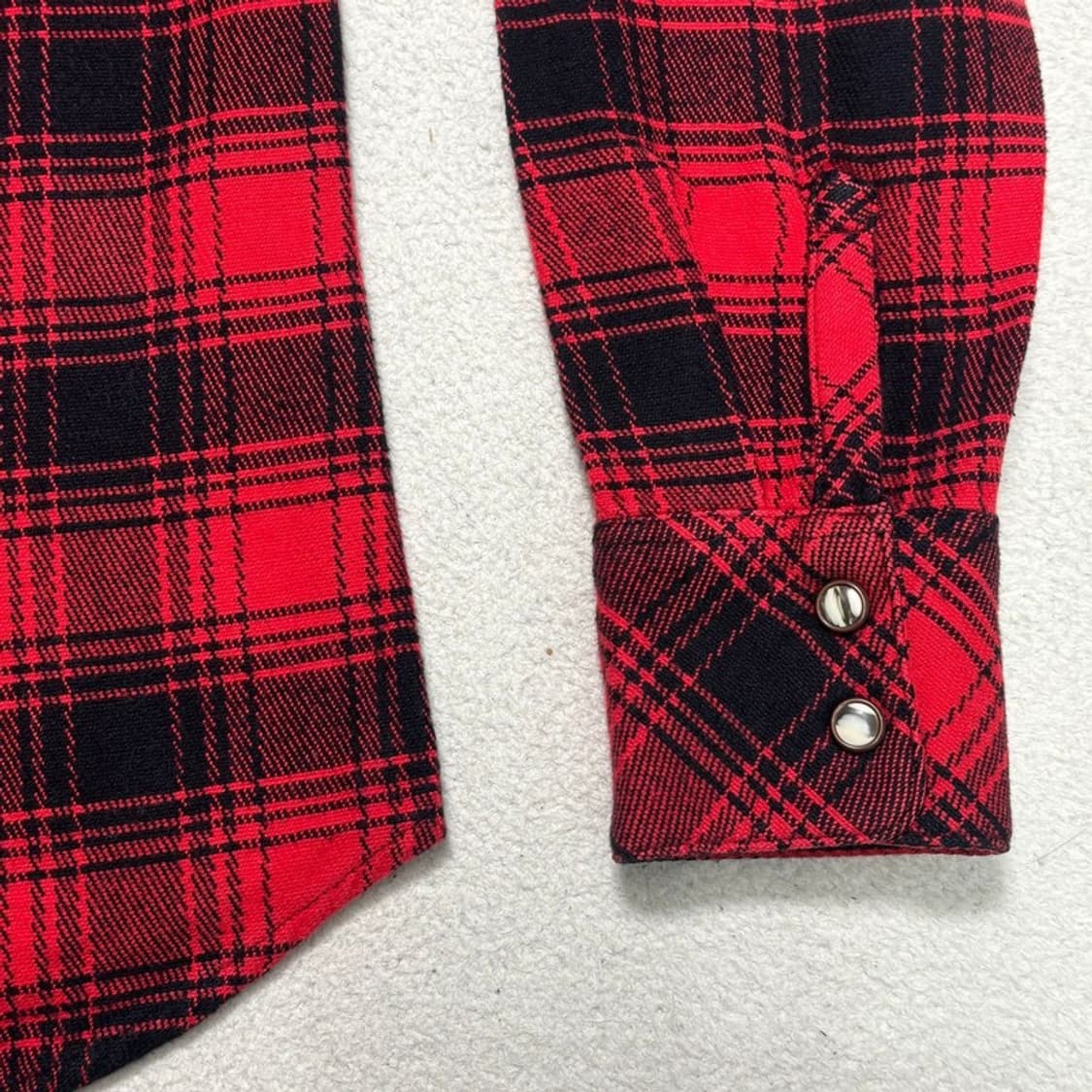 LEVI'S 폴란넬 체크 웨스턴 셔츠 레드 M 상품이미지3