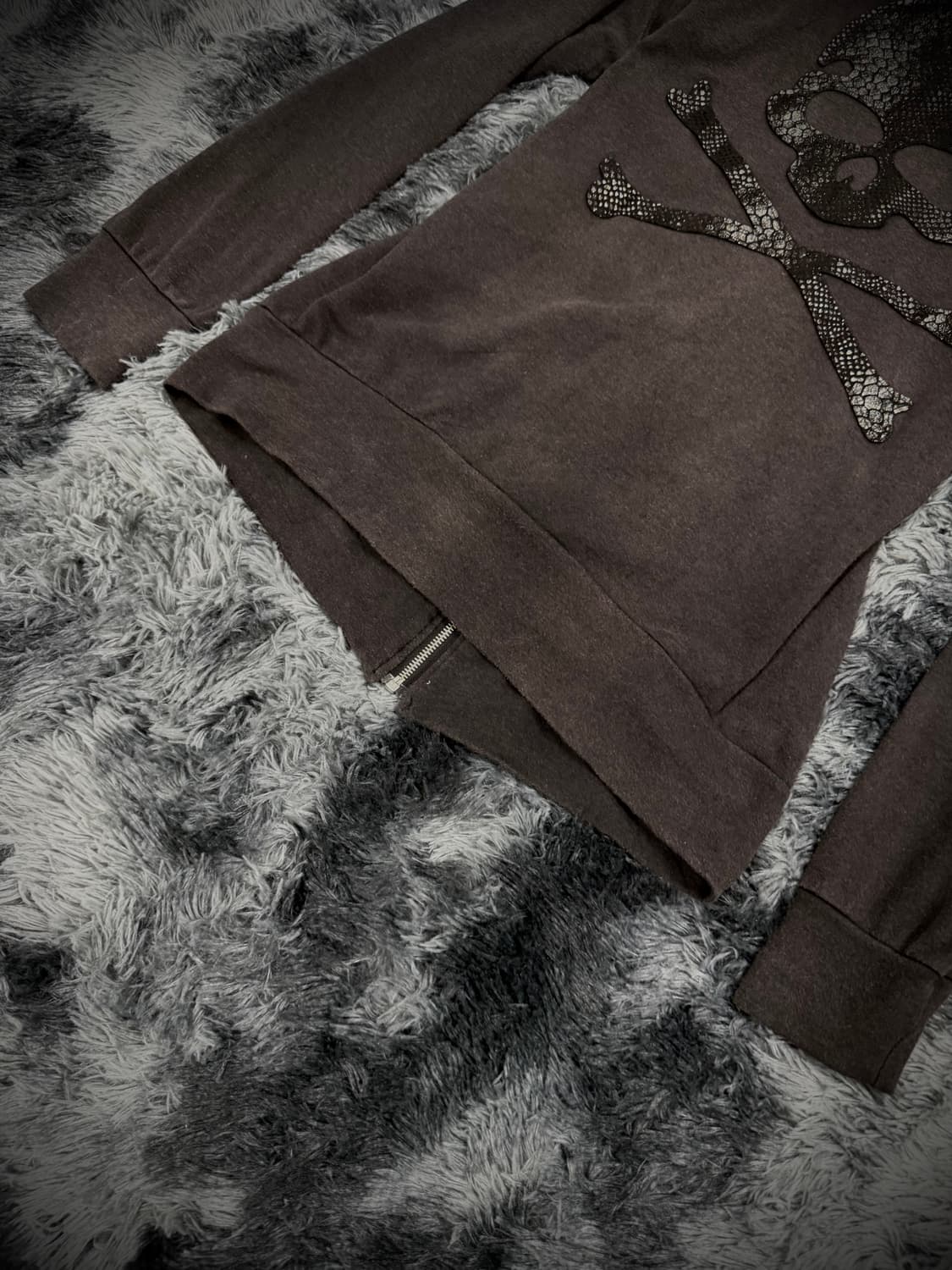 Sensual PMA 스컬 백포인트 사선 지퍼 워싱 후드집업 상품이미지8
