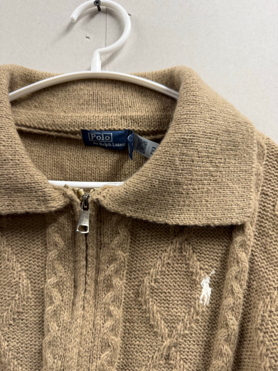 여성 M / 폴로랄프로렌 케이블 니트 가디건 투웨이 집업 브라운 상품이미지4