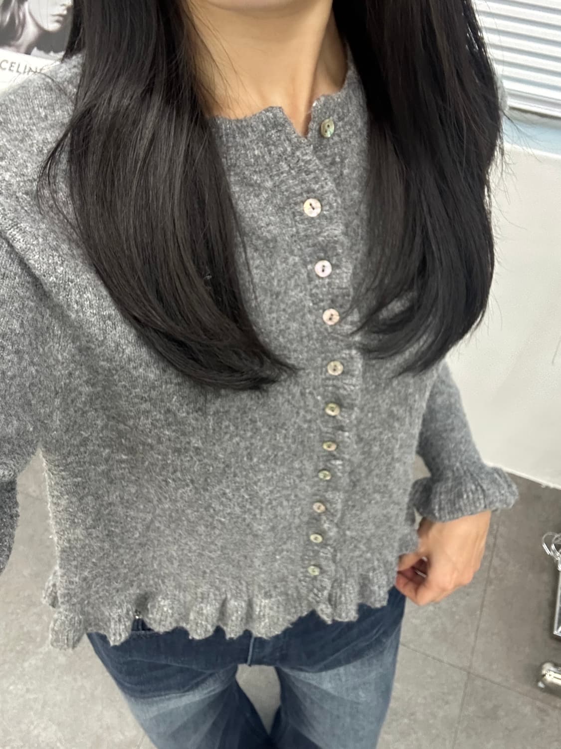ZARA 자라 그레이 프릴 가디건 상품이미지4