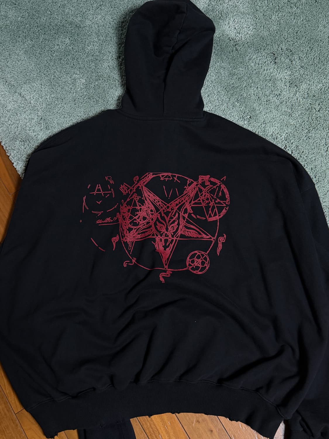 [2] 에모스탠스클럽 언더마이카 더블로고 오버사이즈 후드 상품이미지3