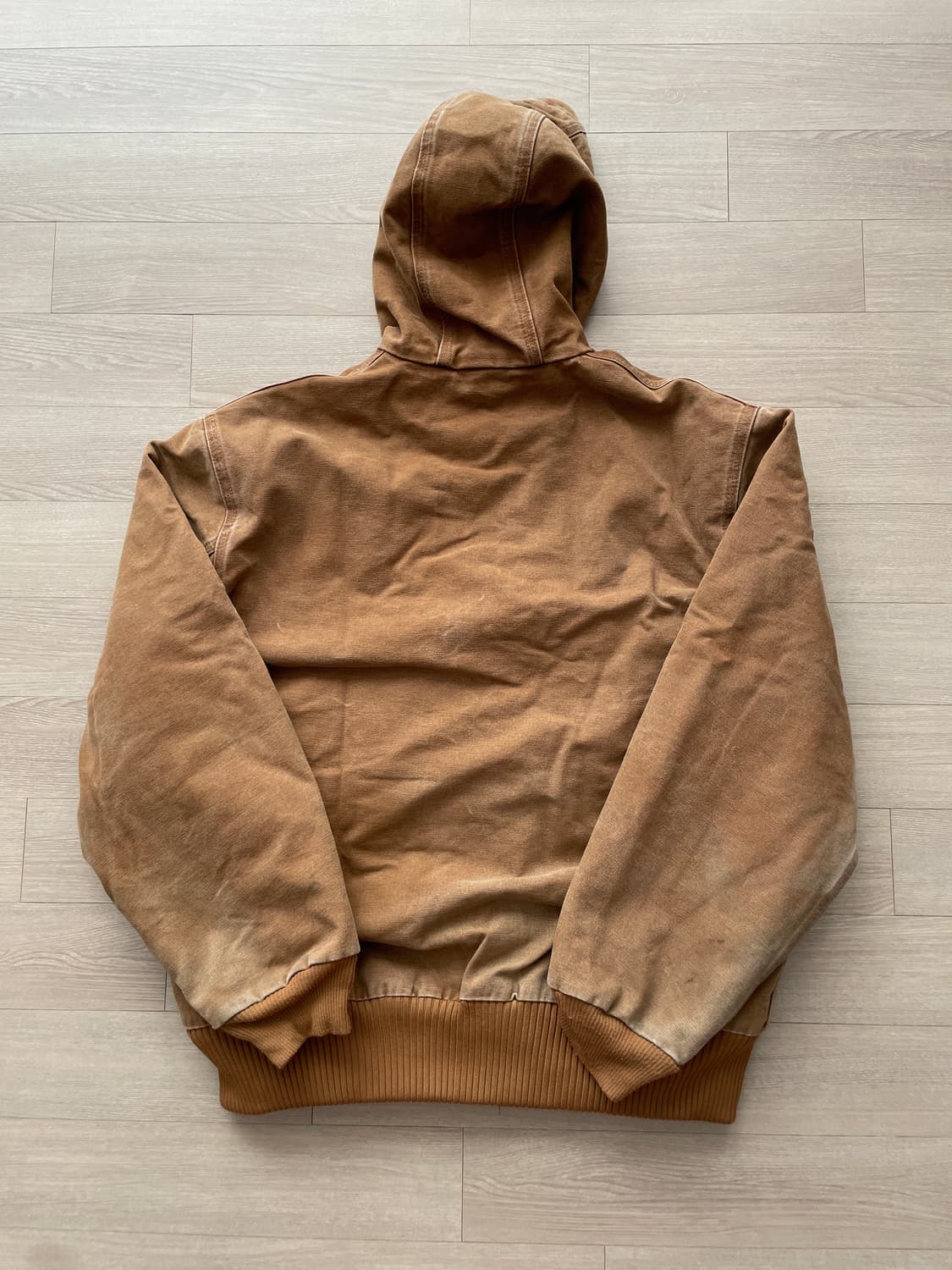 칼하트 j130 BRN 브라운 액티브 자켓 샌드스톤 빈티지 상품이미지9