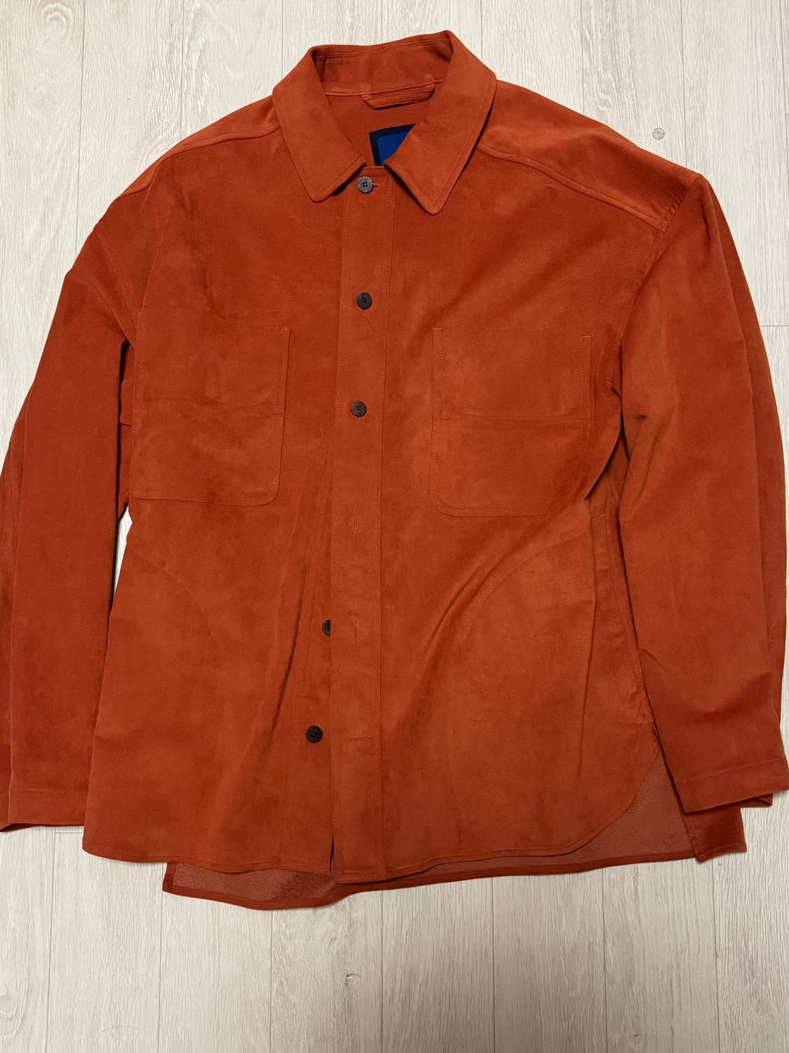 도큐먼트 비건 스웨이드 오버셔츠 오렌지 M 상품이미지1