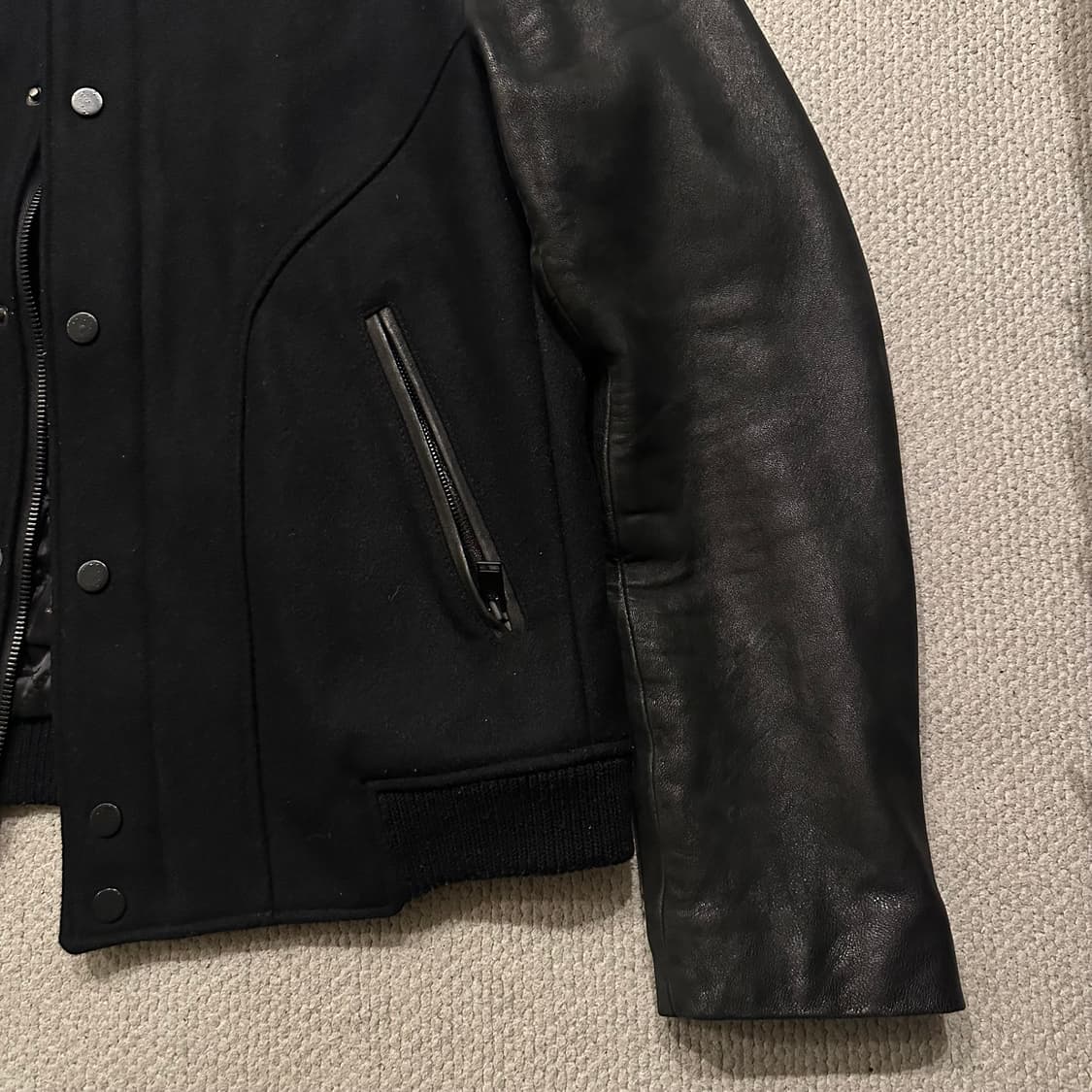 마마가리 염소가죽 스타디움 자켓 상품이미지3