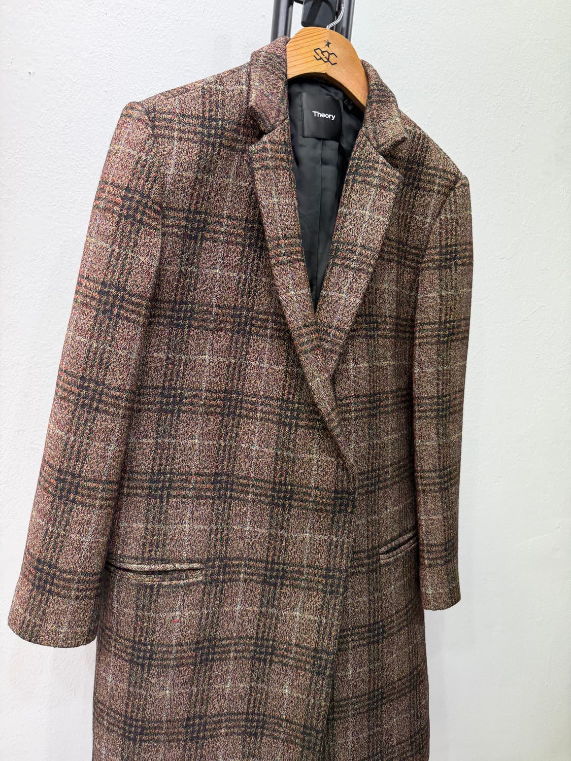 정품) Theory 띠어리 여성 브라운 체크 자켓 P 상품이미지2