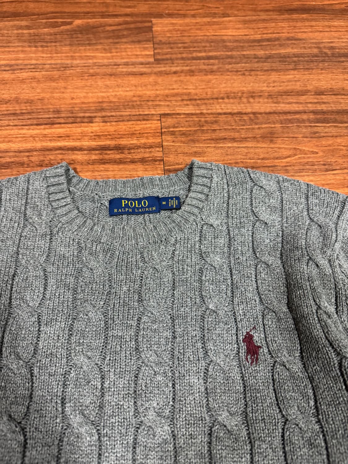 폴로 남성 꽈배기 니트 그레이 M 상품이미지3