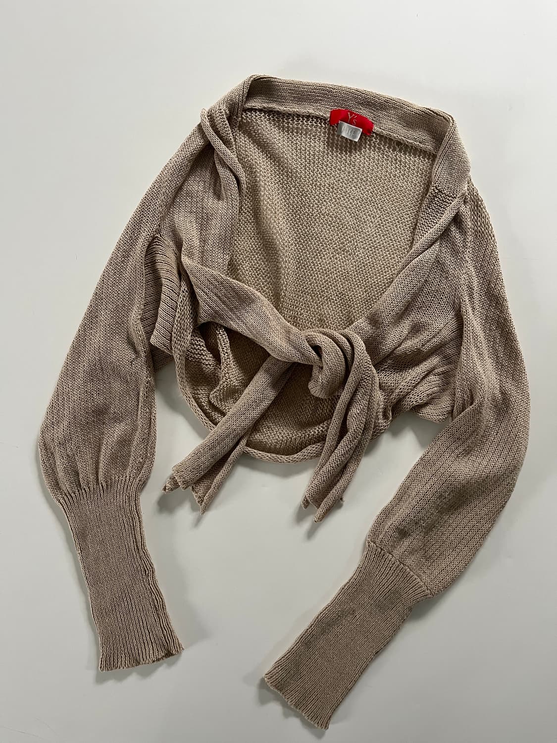 Y’s 요지야마모토 베이지 니트 볼레로 가디건  상품이미지3