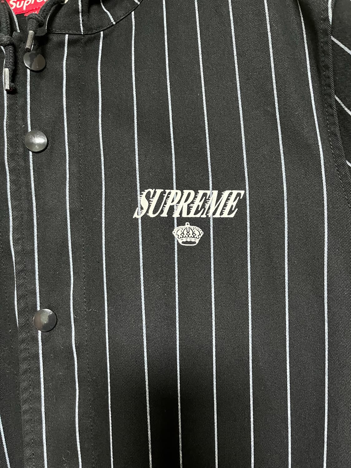 슈프림 블랙 스트라이프 후드자켓 상품이미지3