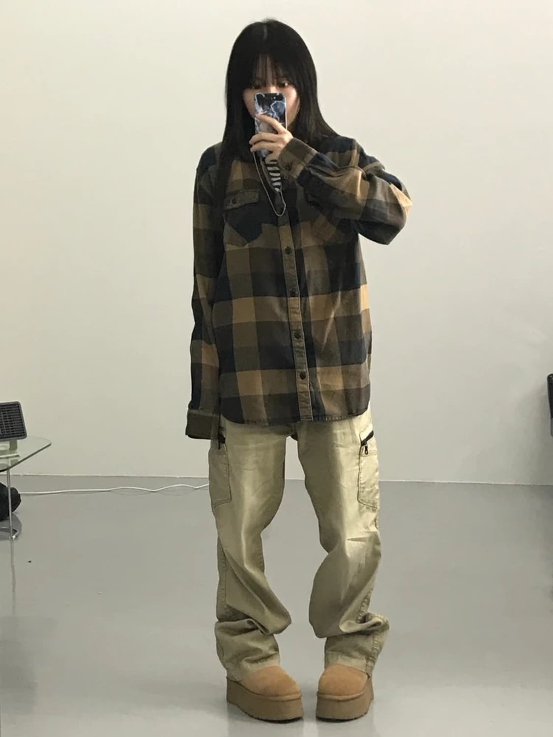 반스 체크 패턴 셔츠 상품이미지2