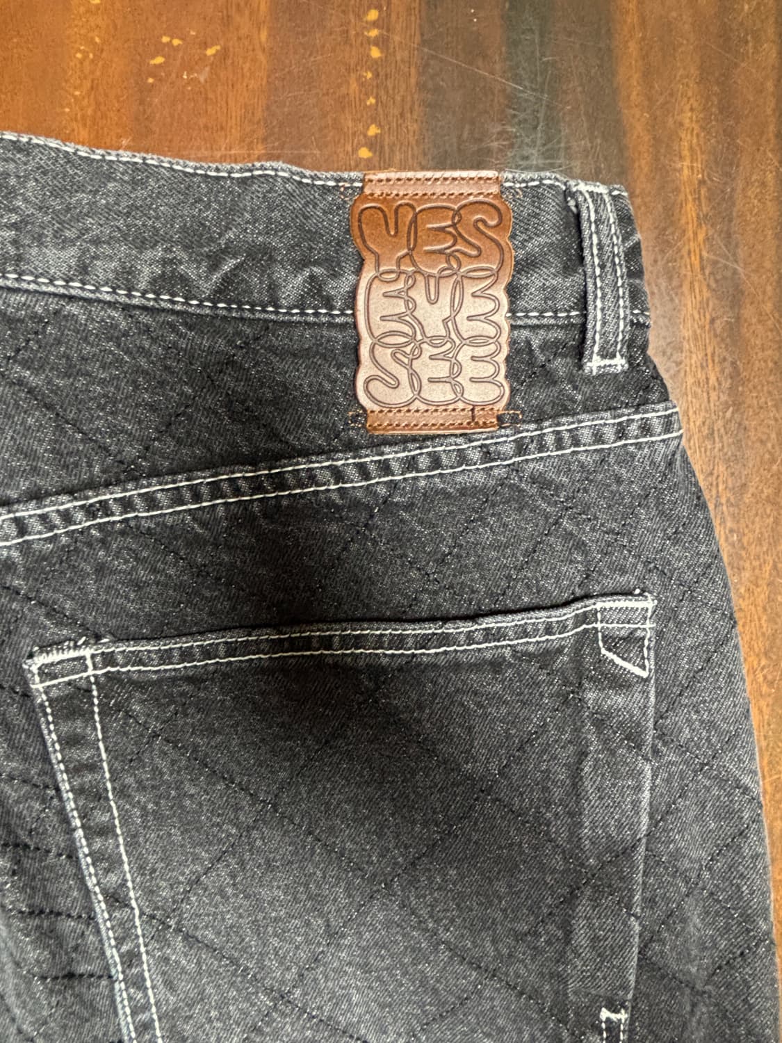 예스아이씨 그물망패턴? 데님바지 상품이미지3