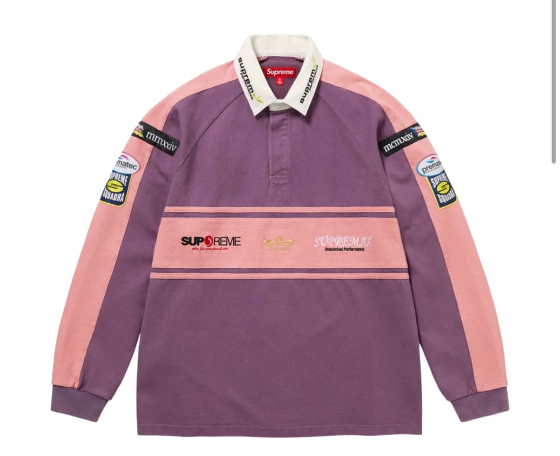 슈프림 체스트 스트라이프 럭비 퍼플 - 24FW 상품이미지1