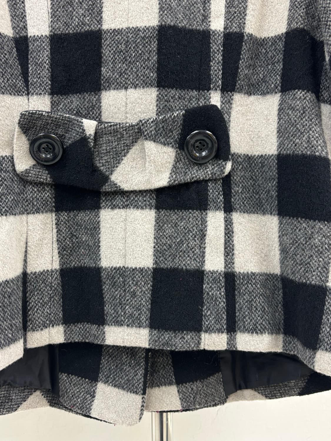 빈티지 블랙 하프 울 코트 상품이미지9