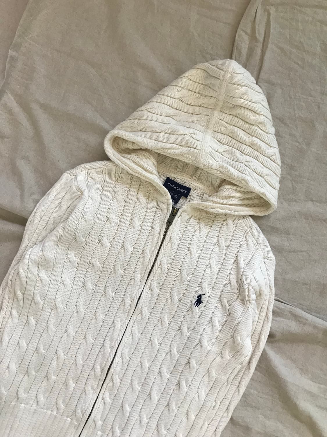 폴로 랄프로렌 포니로고 케이블 니트 후드집업 상품이미지6