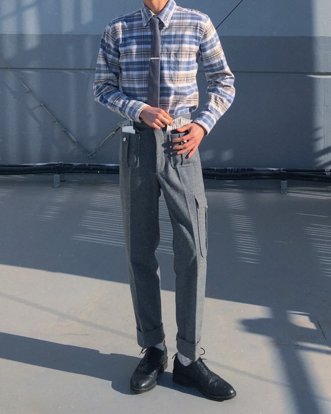 톰브라운 2009 런웨이 아카이브 카고 포켓 울 트라우져 슬랙스 상품이미지3