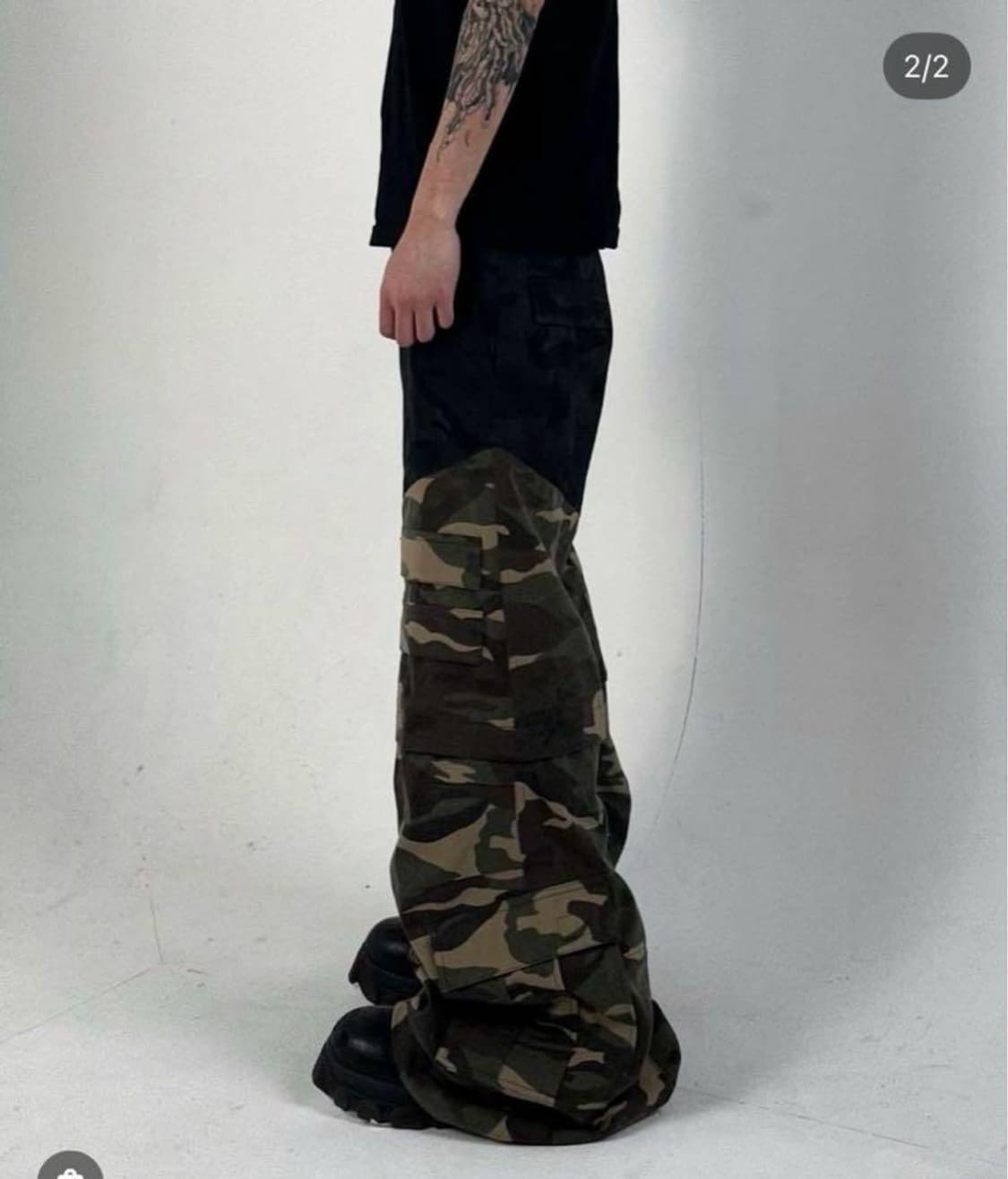 [os] qap two tiered 더블카고 플레어팬츠 상품이미지3