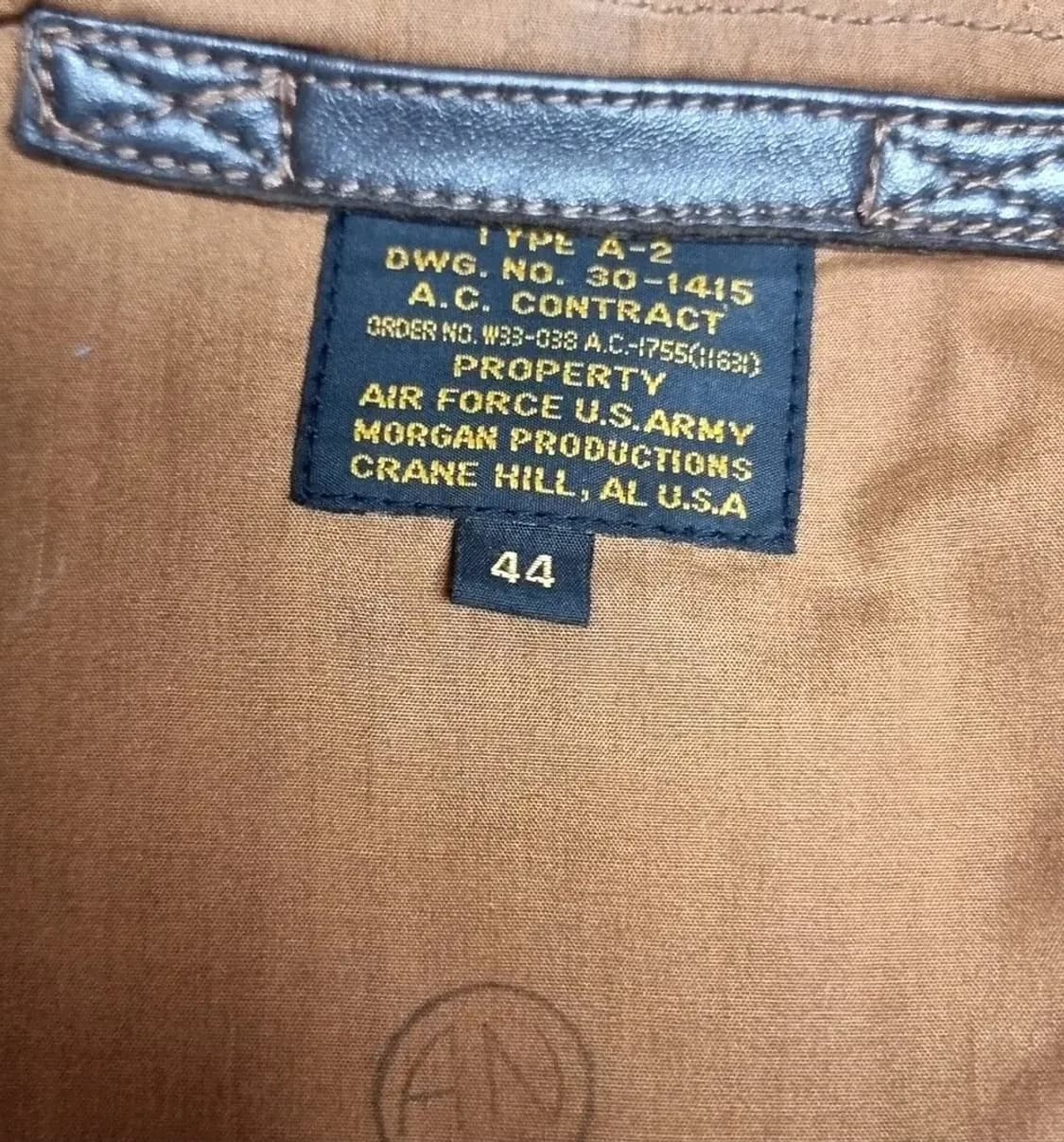 밀리터리 미군 morgan 모건사 a-2 말가죽자켓(44) 상품이미지6
