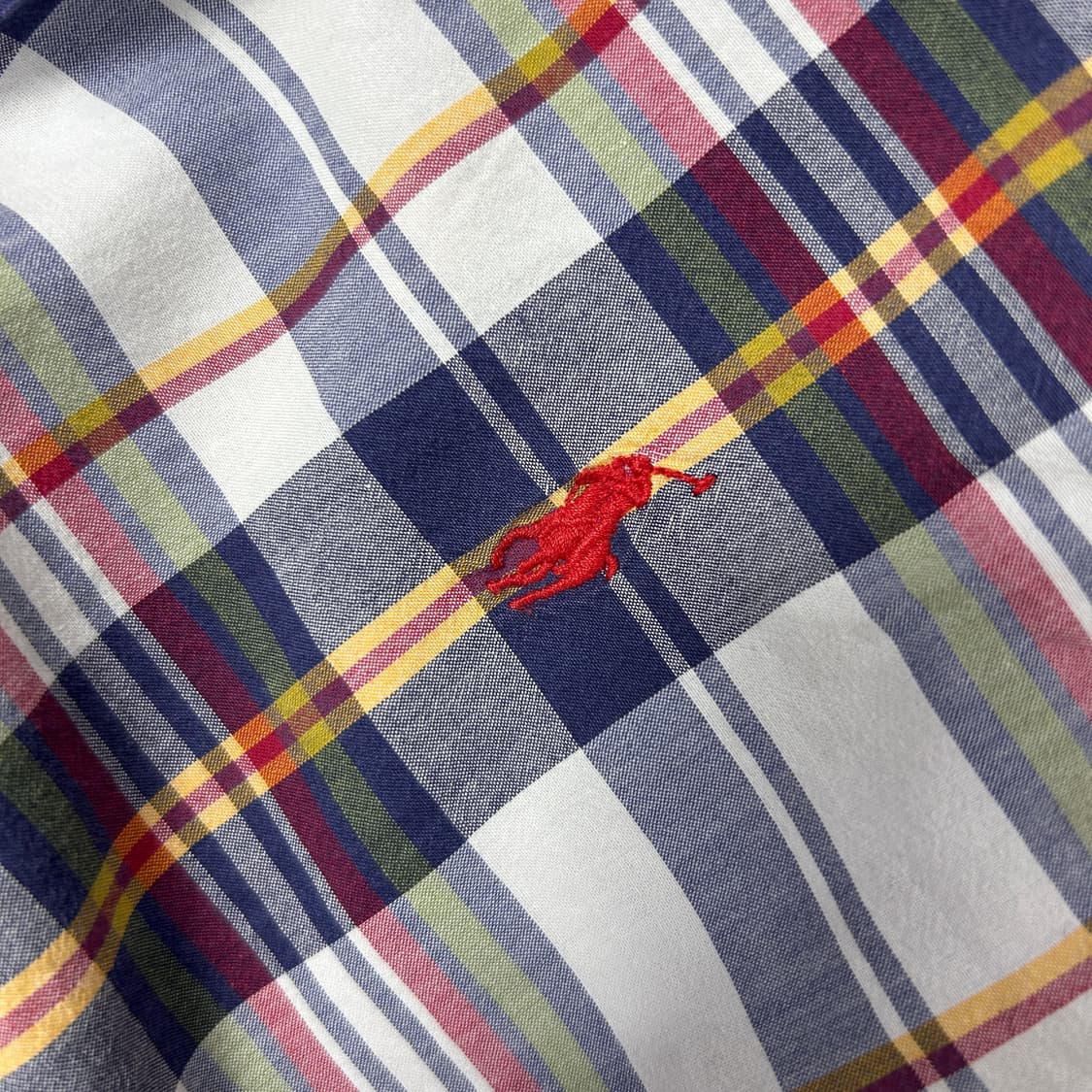 폴로 빈티지 커스텀핏 반팔 체크셔츠(M) 상품이미지5