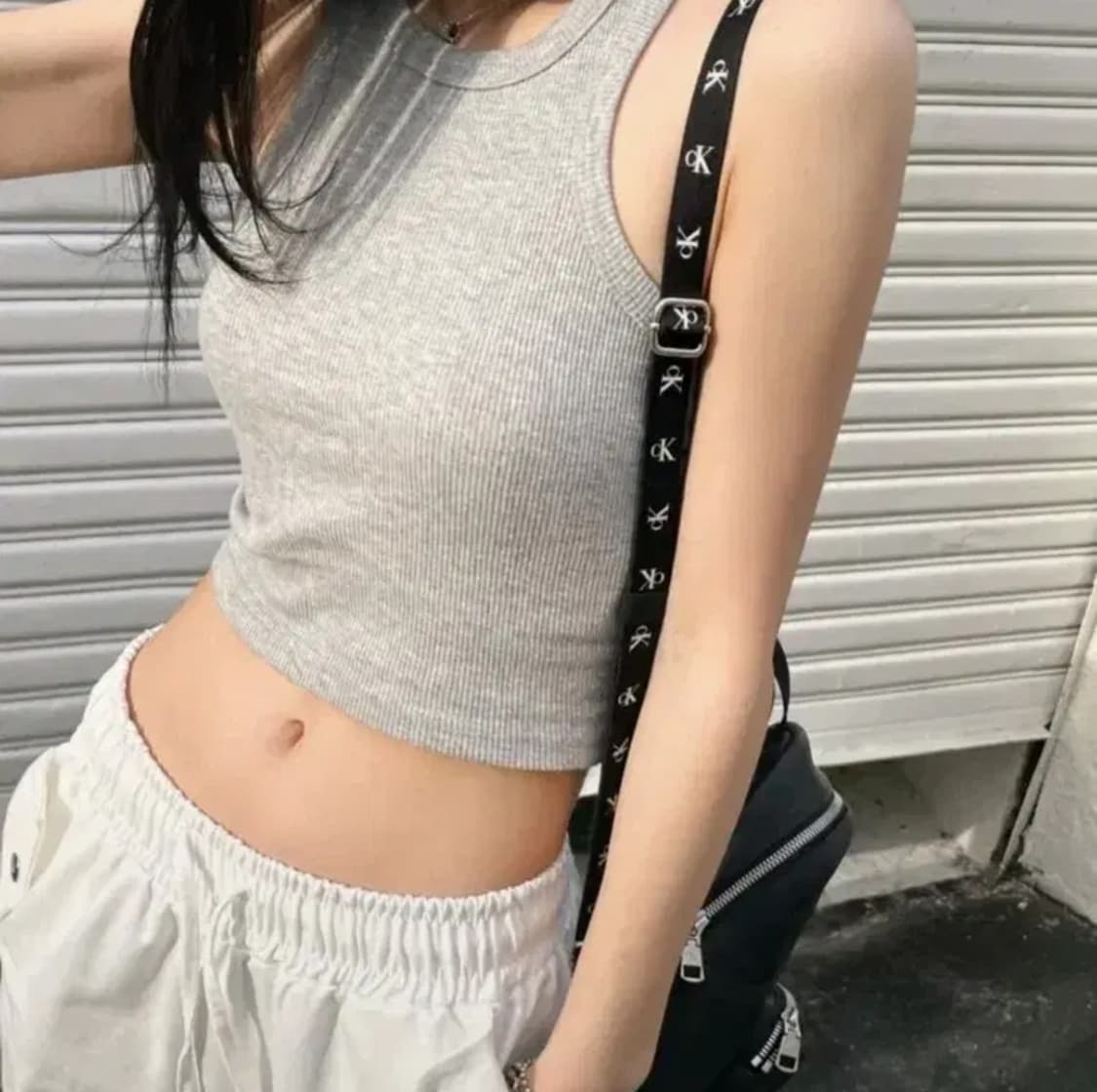 (새상품) 웨어니드 릴핀 골지 탱크탑 나시 블랙 상품이미지1