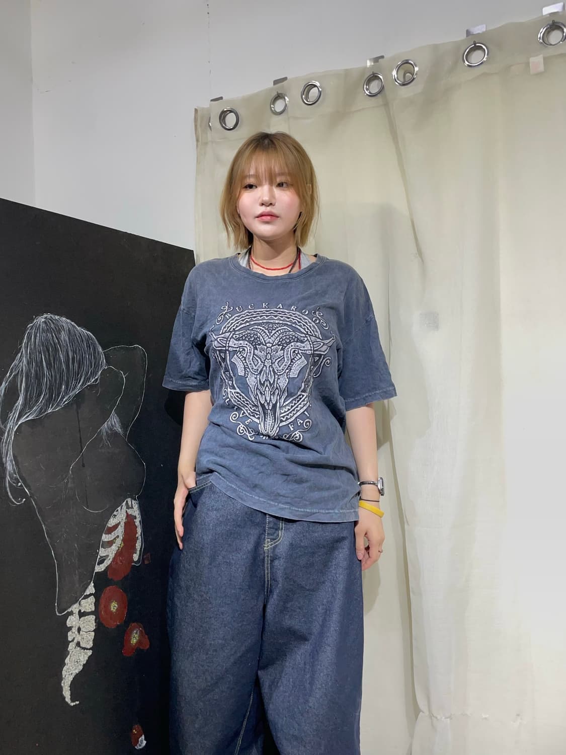버카루 y2k 워싱 반팔티 M 상품이미지1