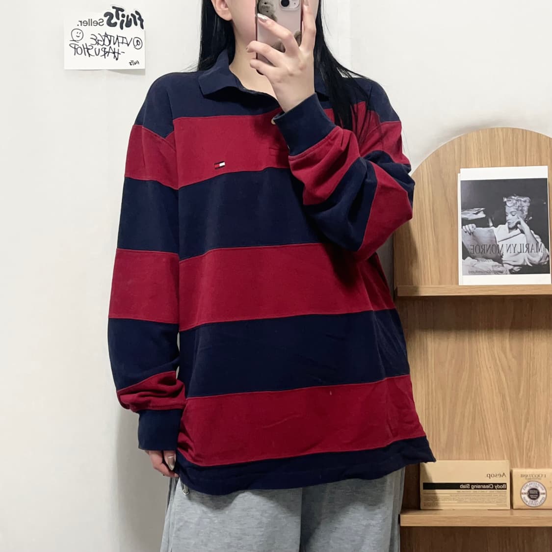 [정품] 타미 네이비 레드 럭비티 [ XL ] 상품이미지1