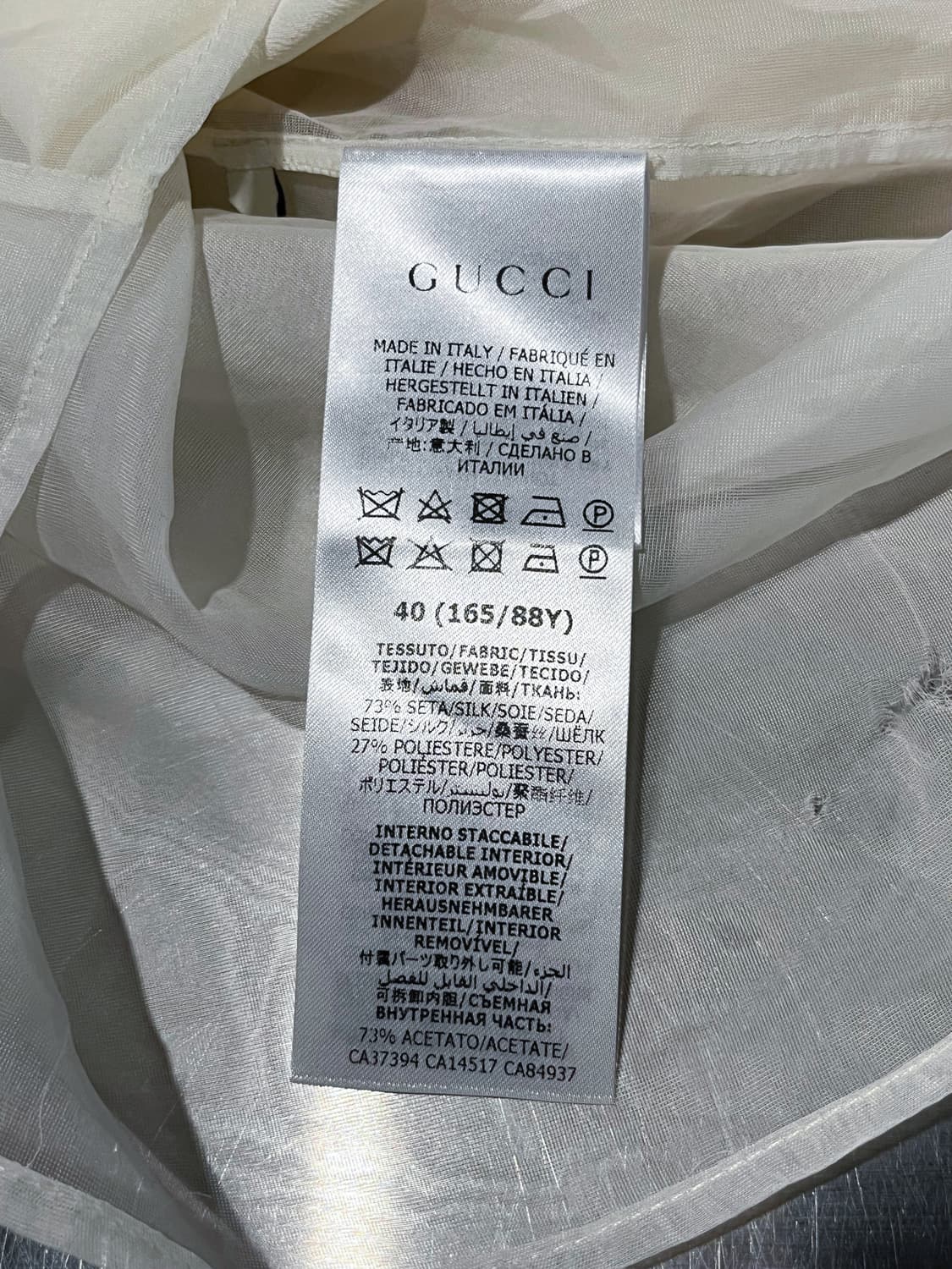 구찌 플리츠 슬리브 화이트 셔츠 상품이미지5