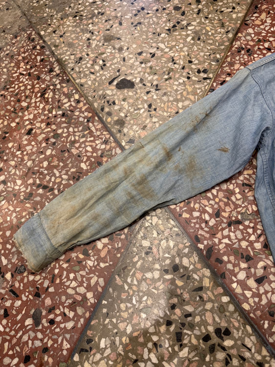 30s FiveBrother 샴브레이 워크셔츠 (M) 상품이미지6